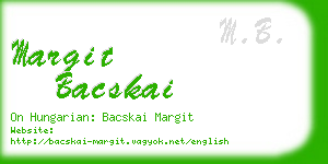 margit bacskai business card